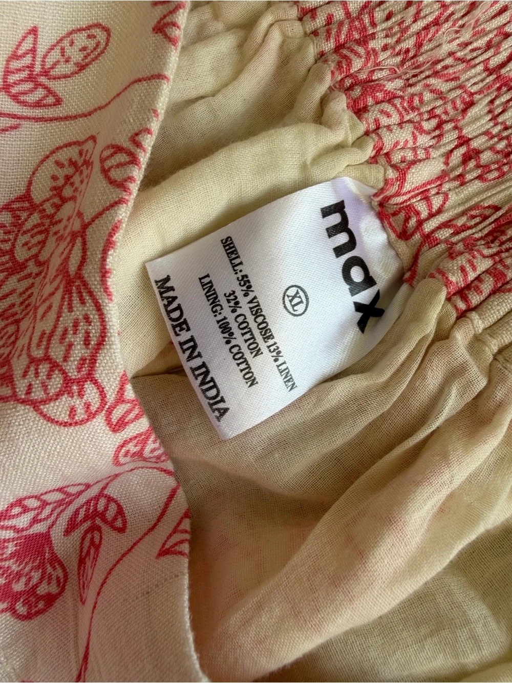 Max Linen Blend Wide Leg Straight Fit Floral Print Palazzos Casual Pants XL